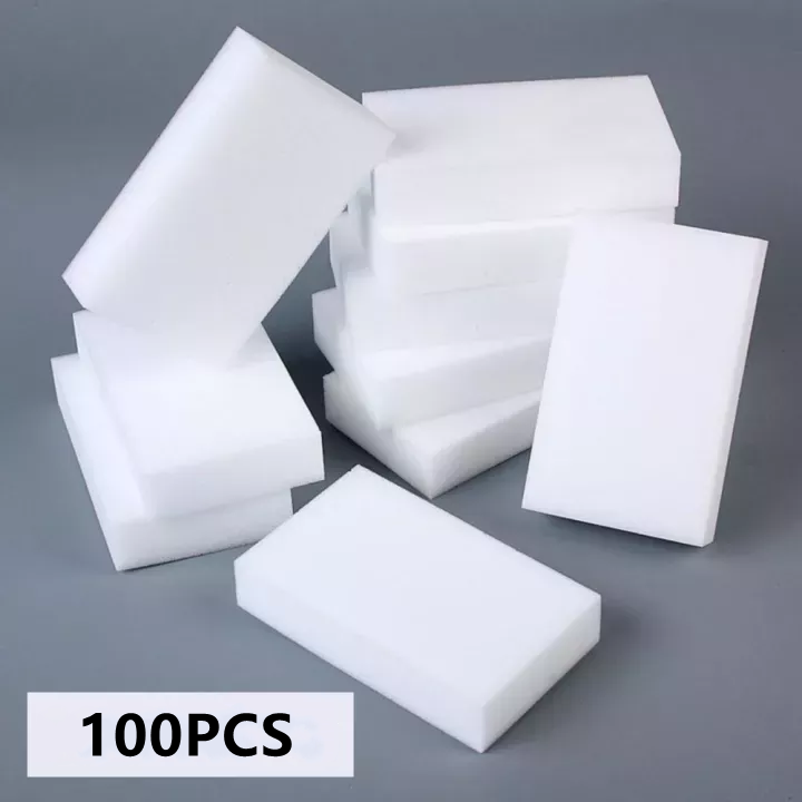 100PCS Magic Sponge Eraser Cleaning Melamine Multi-use Foam Cleaner White 10x6x2cm