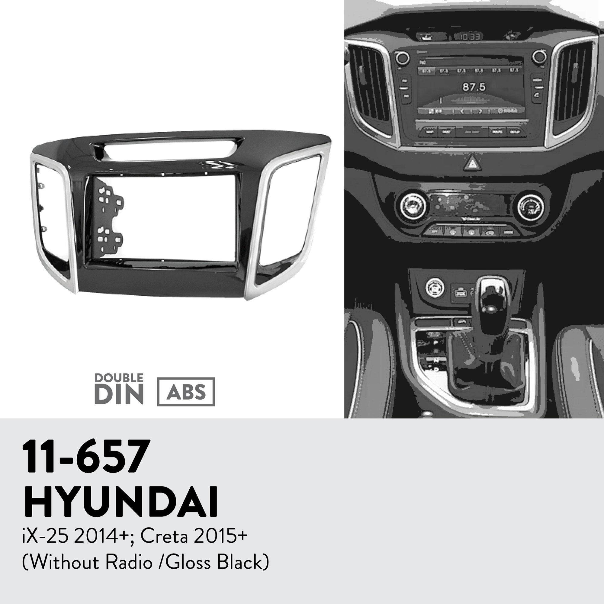 Ugar 11-657 Trim Fasia Radio Mobil Pemasangan Mounting Kit untuk Hyundai IX-25 2014 +; Creta 2015 +