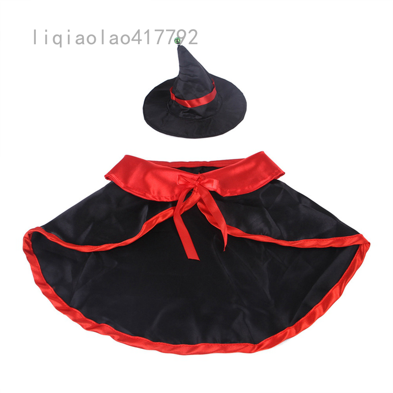 Bộ áo choàng phù thủy cho chó liqiaolao417792 caefeeje4, mũ Halloween