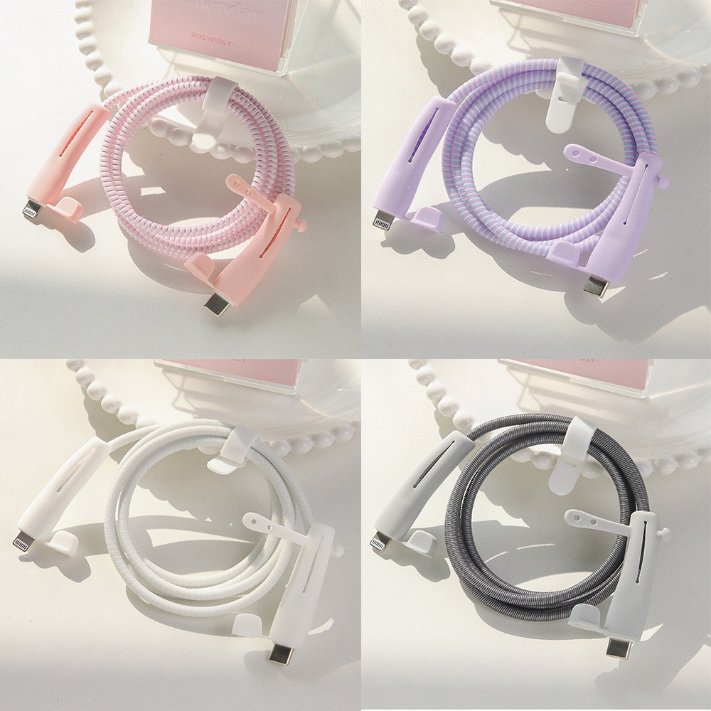 4IN1 Cable Protector Mobile Phone Charging Cable Winder Sets Compatible for 1phone/android/typec usb Port to type c port
