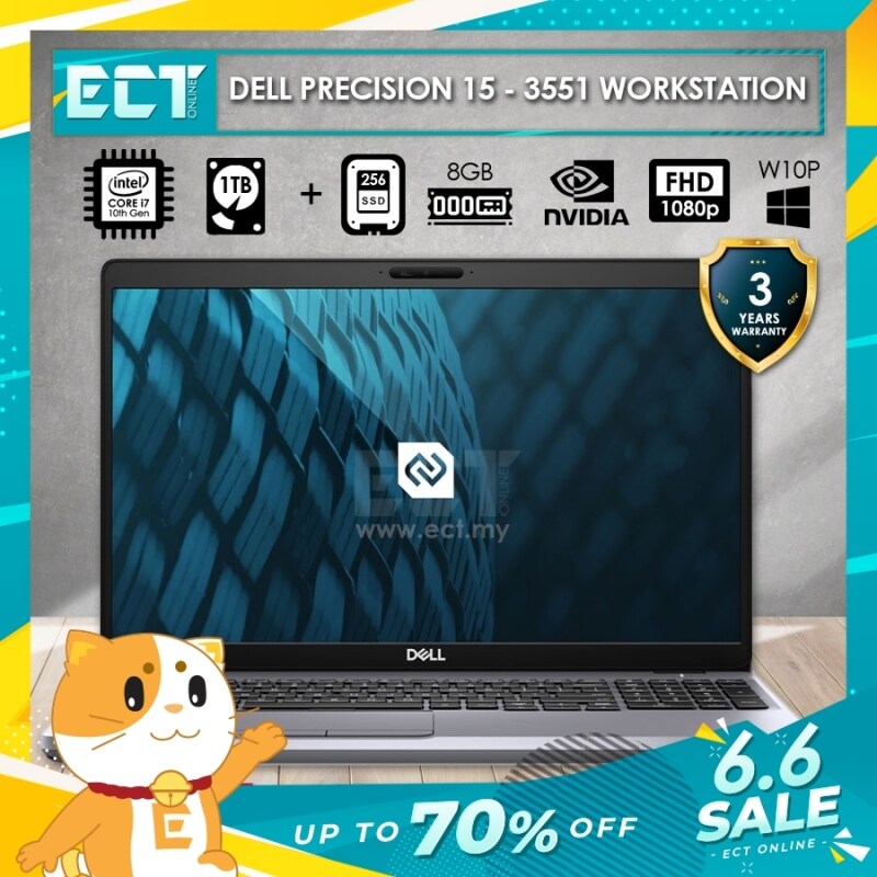 Dell Precision 3551 Mobile Workstation (i7-10750H 5.0GHZ,1TB+256GB SSD,8GB,QD P620-4GB,15.6FHD,W10P) Malaysia
