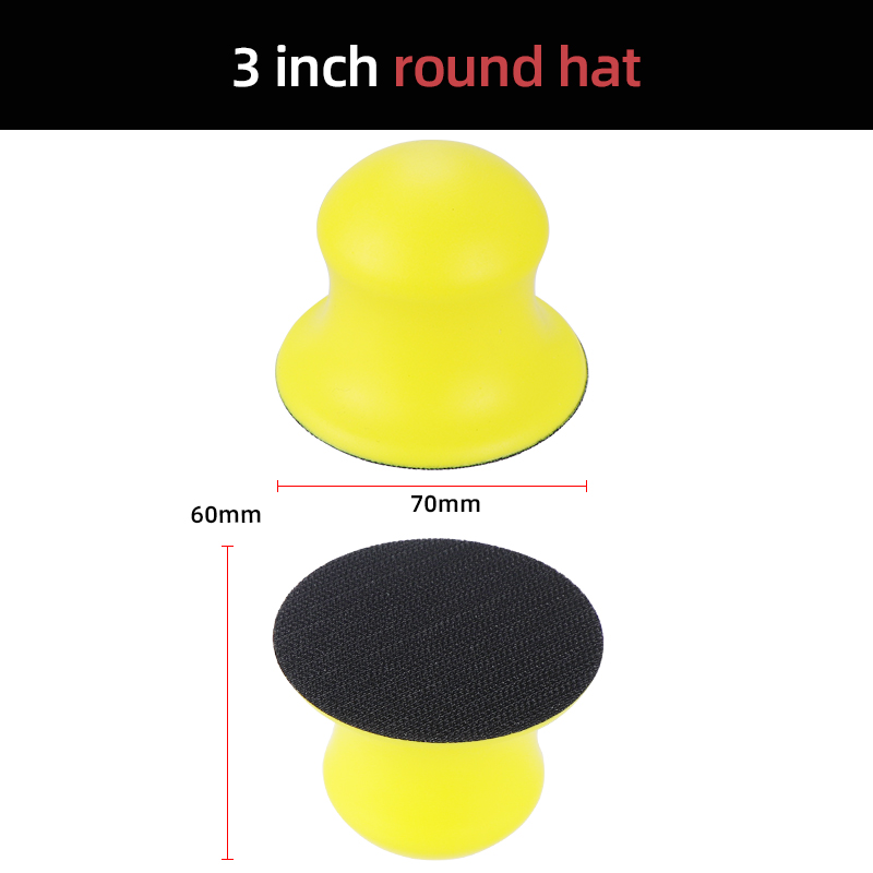 HIFESON Manual Sanding Disc Holder Mini Sand paper Block Backing Polishing Pad Hand Grinding Block PU Foam Sanding Disc Hand Sanding Holder For Matal Wooden Polishing Repairing Hook-Loop