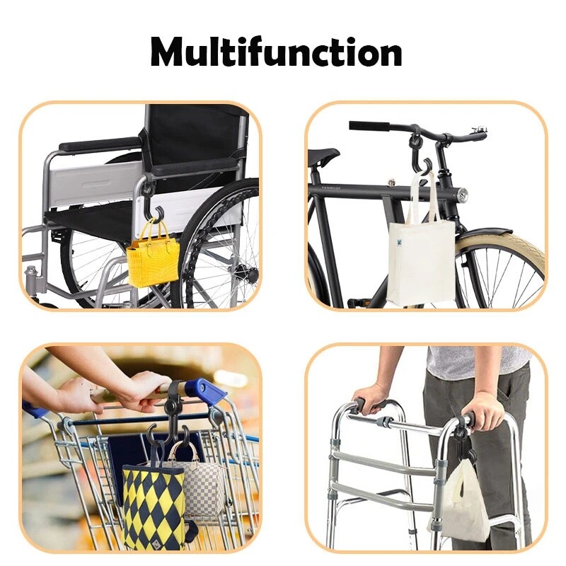 2 cái móc treo chống đỡ mua sắm Xe Đạp Móc xe đẩy nhiều mục đích móc xe đẩy trẻ em xe đạp