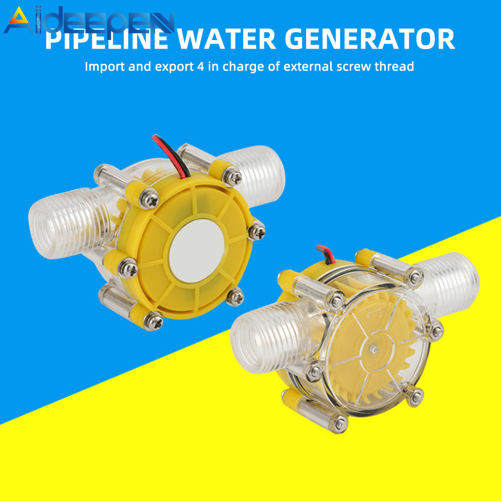 Original Aideepen DC 5V/12V/80V Micro Hydro Generator DC Water Flow Generator Turbine Generator Hydroelectric Tap Water Flow Hydraulic DIY