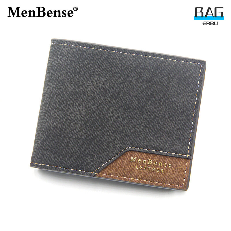 Erbu Men Frosted Wallet Pu Leather Multi-card Slot Short Wallet Fashion Large Capacity Coin Purse