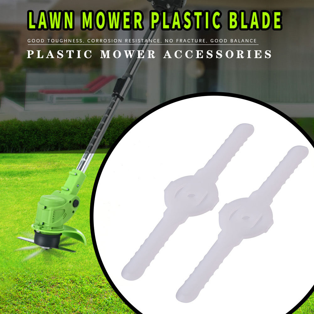 10pcs Plastic Electric Lawn Mower Blade Cutter Replacement Blades White