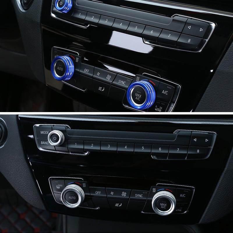 3Pcs For 1 2 3 4 Series F30 F34 F46 GT X1 F48 13-17 Car Styling Air Conditioning Knobs Audio Circle Trim Alloy Accessory Silver
