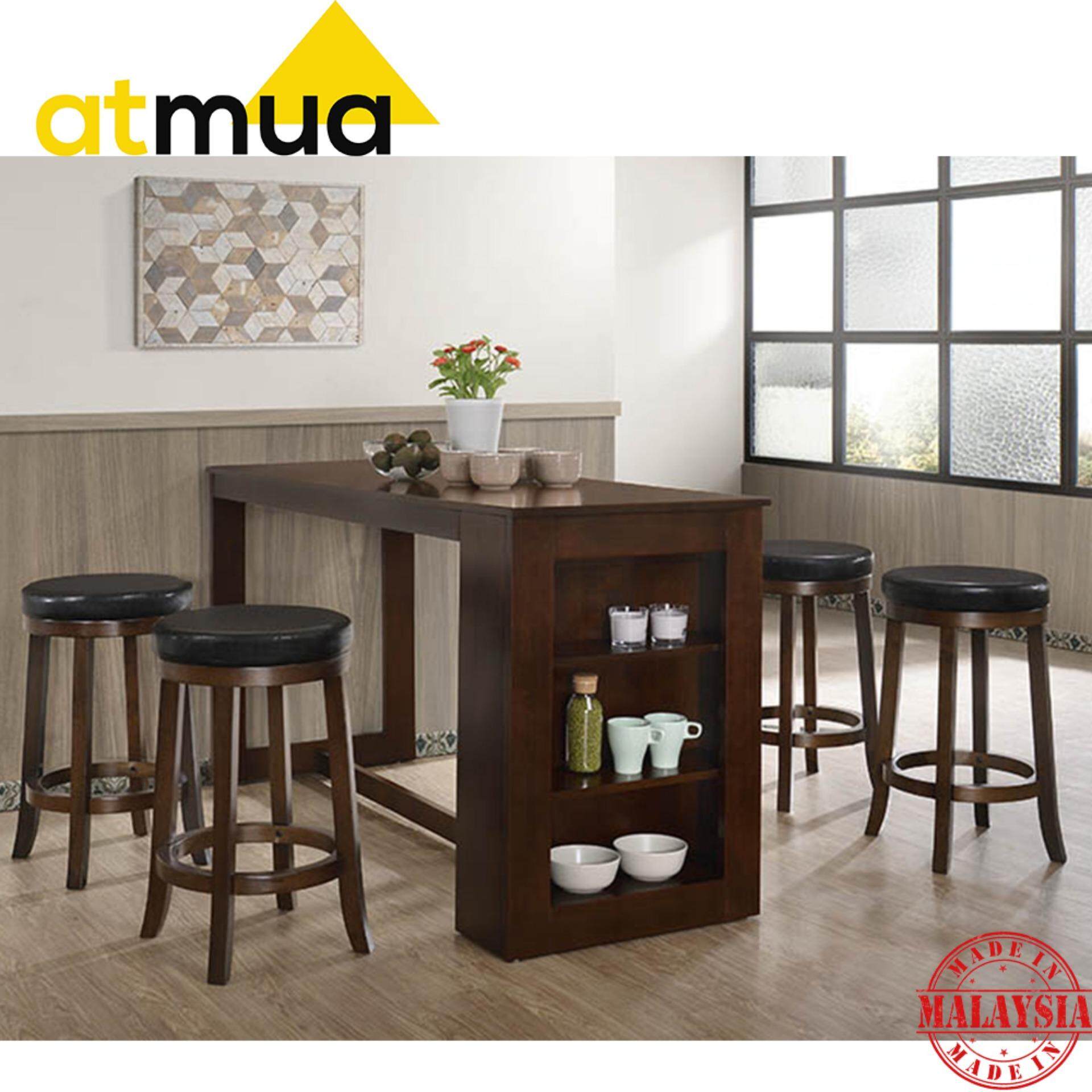 Atmua Atlas Counter Table 4 Nick Counter Chair Modern Design Full Rubber Wood Lazada