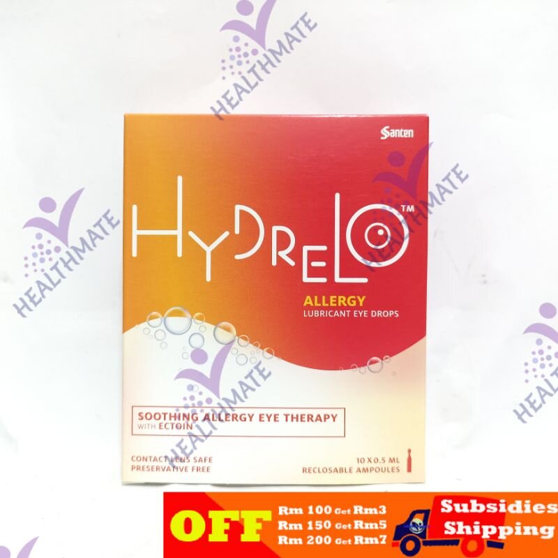 HYDRELO ALLERGY LUBRICANT EYE DROPSEctoin® 2 (0.5MLX10'S) Lazada