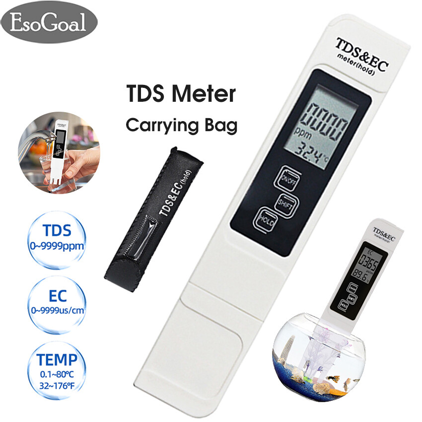 Máy đo tds/ec esogoal bút dẫn điện, máy kiểm tra bút ec tds máy đo ph lcd kỹ thuật số giám sát chất lượng nước dụng cụ đo độ tinh khiết đồng hồ đo ec hồ bơi nhiệt độ atc