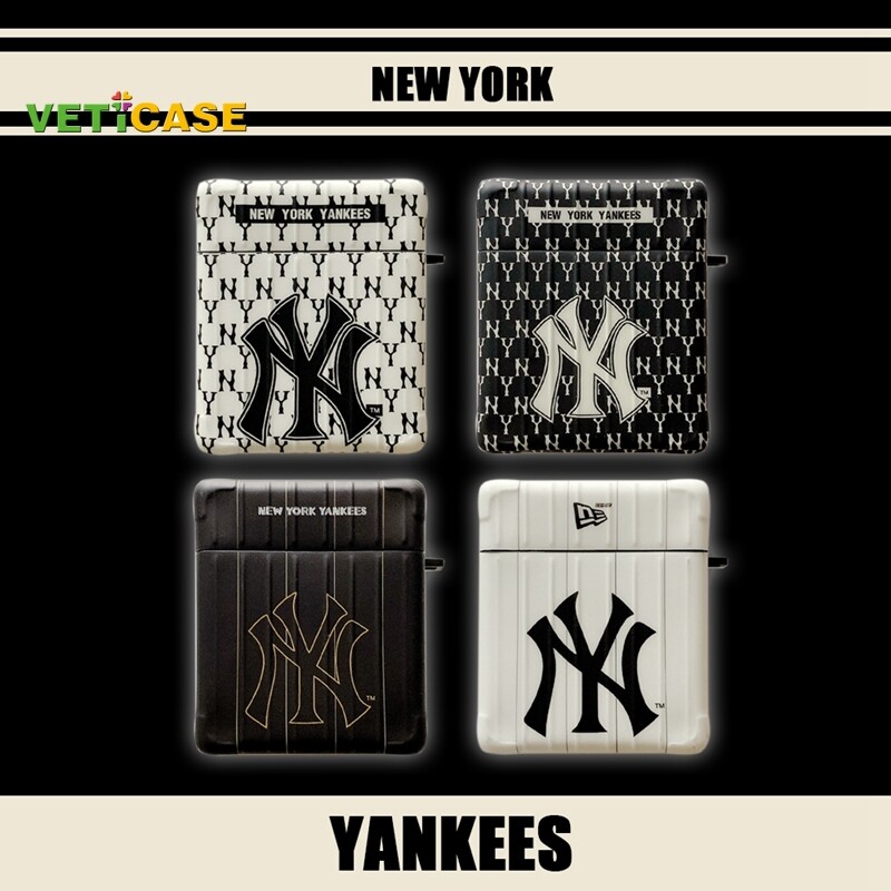 New York Fashion Brand Yan-kees Earphone Case for Apple AirPods Pro AirPods 1 2 3 New Silicone Soft Cover Headphone Air Pods Casing Pouch Protective AirPod Accessories Black White