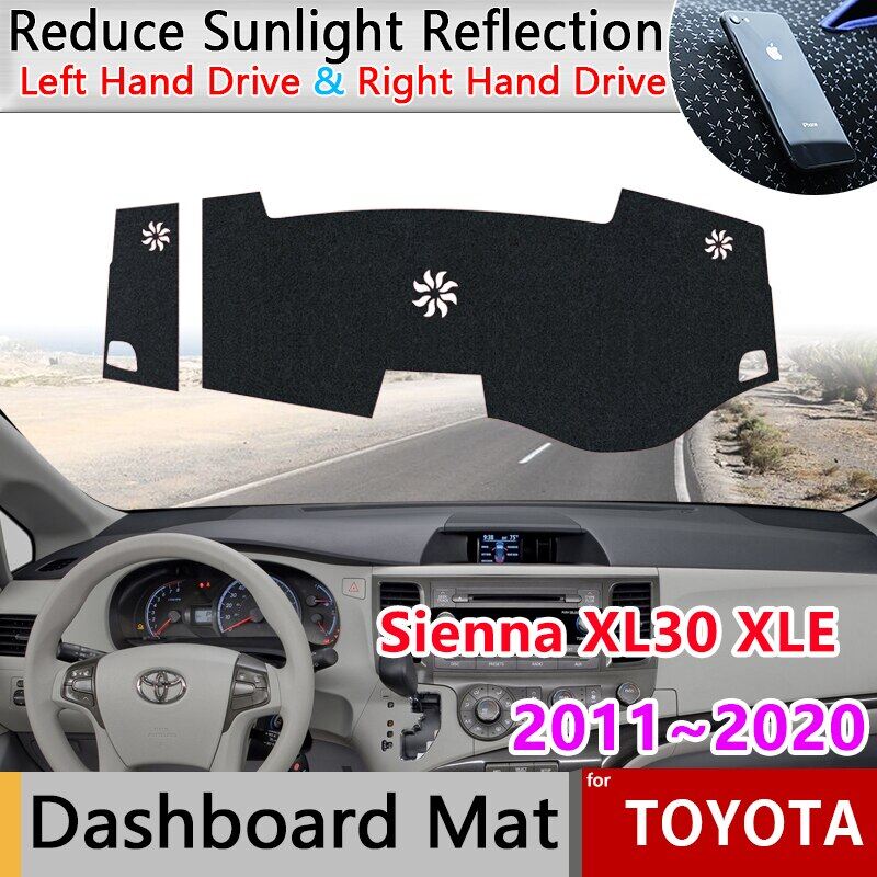 Dashboard cover dash board mat for toyota sienna xl30 xle 2011~2020 anti-sun shade cape blanket protector car sticker carpet pad
