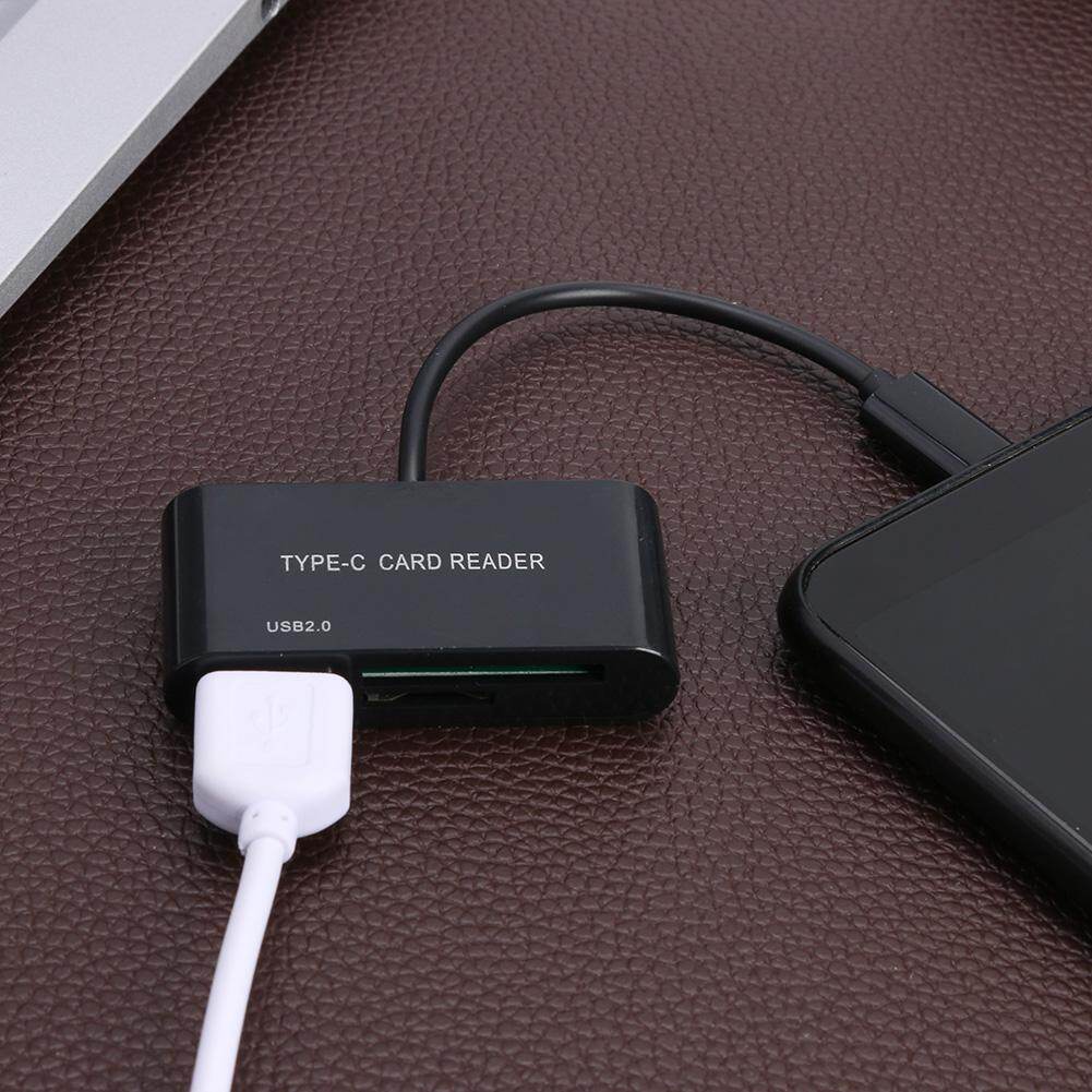 3 in 1 Type C to USB 2.0 TF Memory Card Reader OTG Hub Adapter for Macbook
