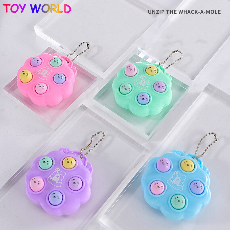 Móc Khóa Đồ Chơi Mini Dễ Thương Pop It Fidget Đồ Chơi, Giảm Đau Tự Kỷ Đơn Giản Cần Squishy Giảm Căng Thẳng Trò Chơi Dành Cho Trẻ Em
