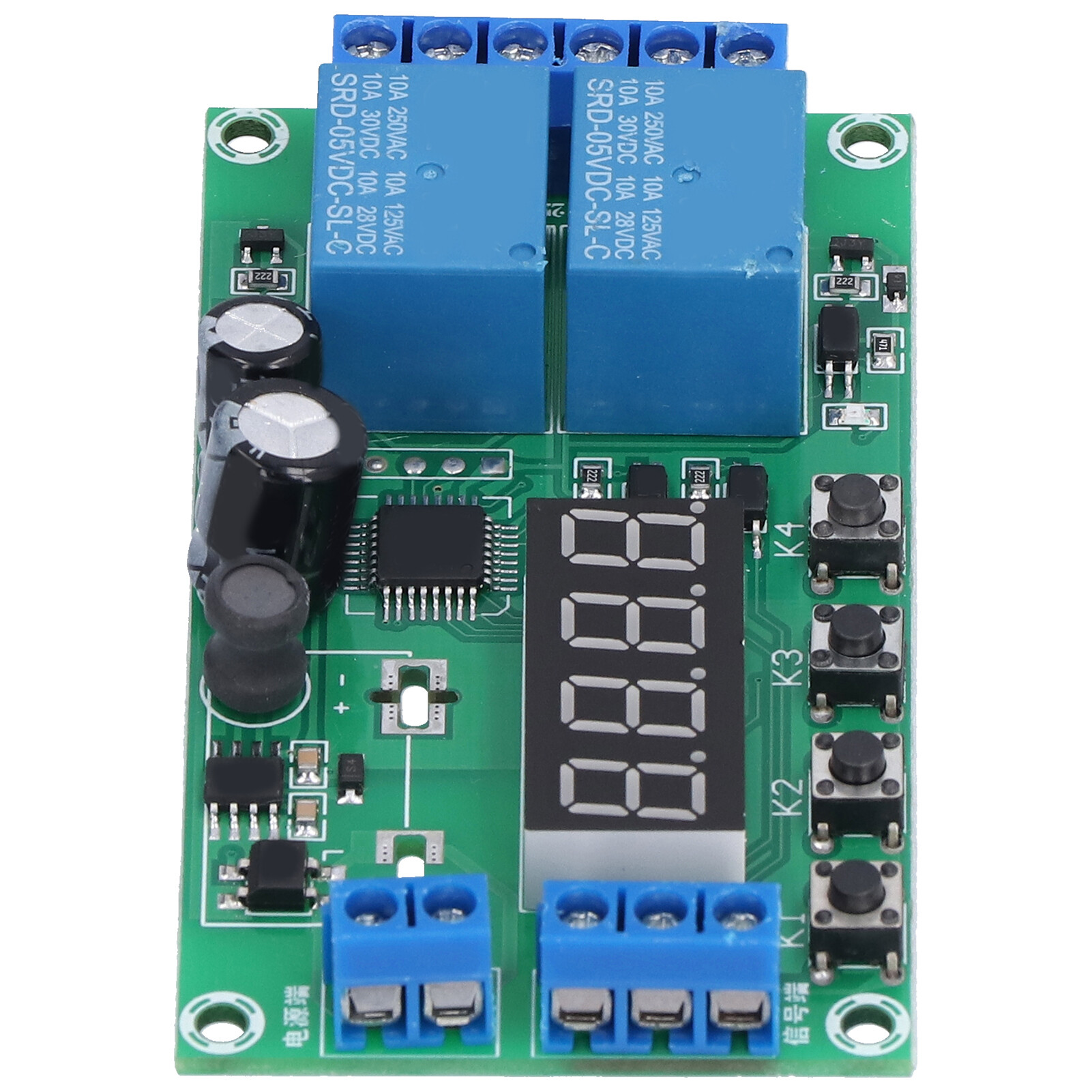 Relay Module Two‑Way DC 32 Functions Wide Voltage Working Mode 7‑30V Delay Relay Module for Controlling Water Pump Motor