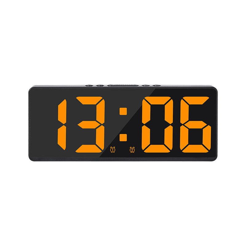Two sets of alarm clock simple LED clock large screen digital clock bedroom bedside clock Korean version of the fashion clock