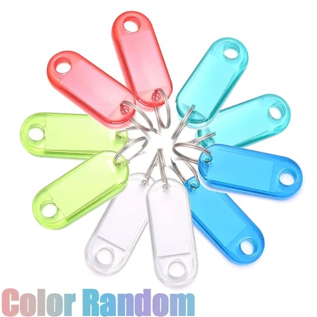 5/20pcs Tough Colorful Plastic Key Tags Label Numbered Name Baggage Tag Label Name Tags with Split Ring Label Window