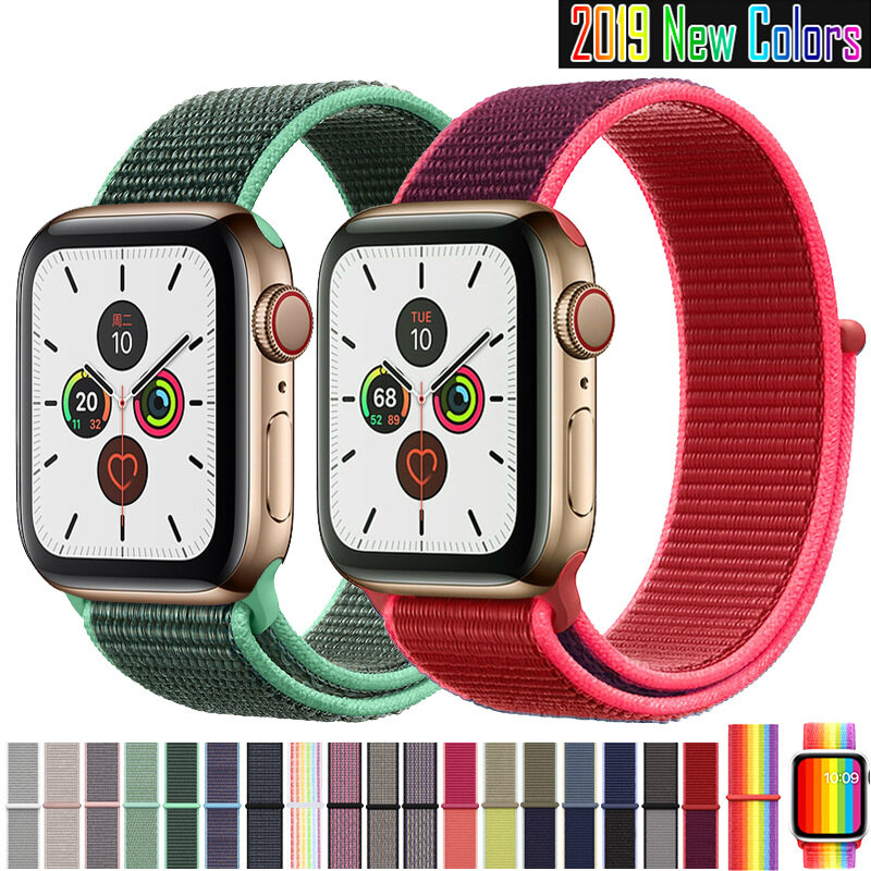Band for Apple Watch Ultra Series 3/2/1 38MM 42MM Nylon Soft Breathable Replacement Strap Band Sport Loop for Apple Watch Series 9/8/7/6/SE/5/4 40MM 44MM 41mm 45mm 49mm