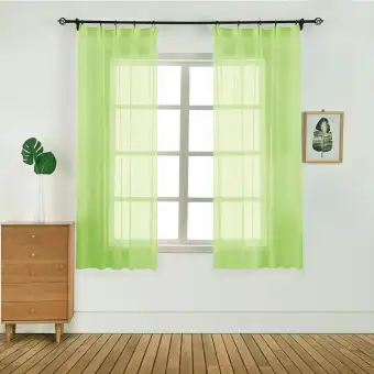 Napearl Short Curtains Elegant Solid Color Sheer Tulle Hook