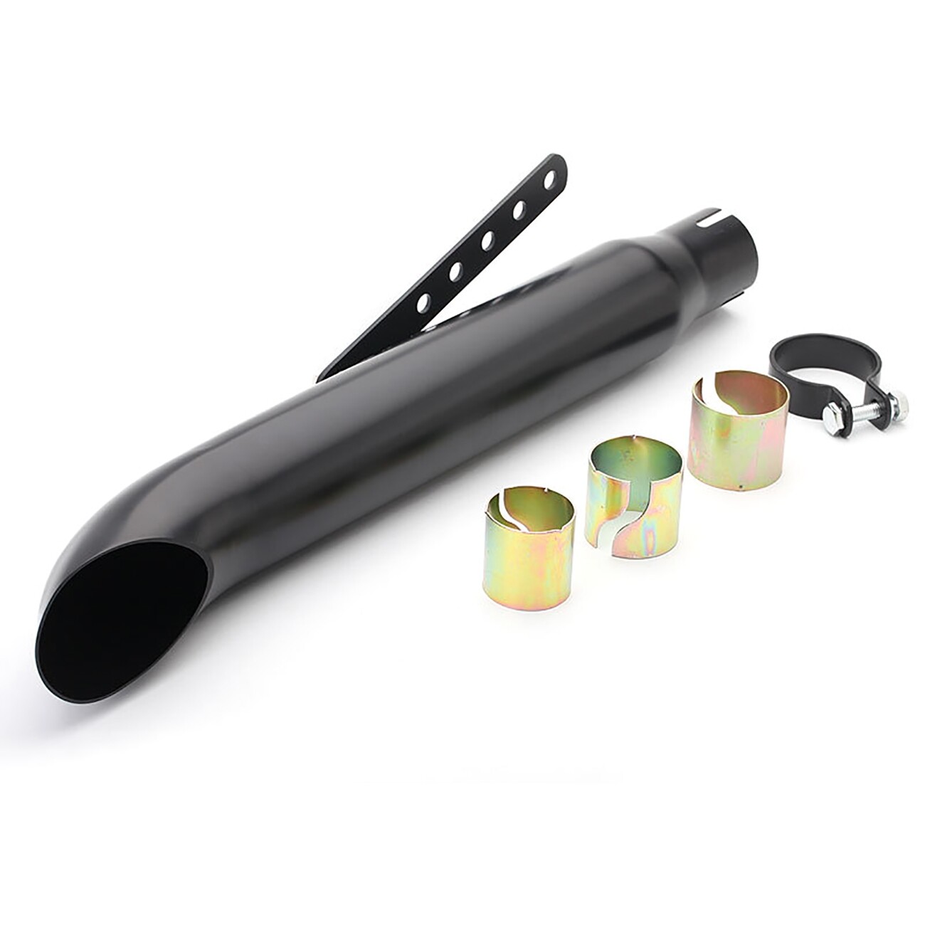 17.5"/19.7" Universal Motorcycle Cafe Racer Exhaust Pipe with Sliding Bracket Exhaust System Muffler Tip for Kawasaki, Yamaha, Suzuki, Honda, BMW, Ranger, with 1.5"-1.8" adjustable motorcycle exhaust pipe