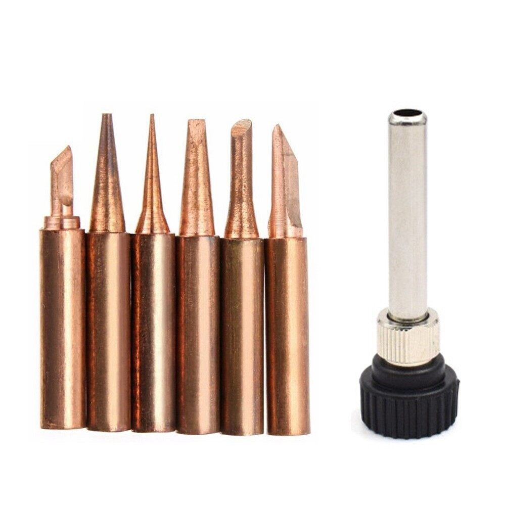 936 Soldering Iron Tip Pure Copper 900M Soldering Iron Tip Set Soldering Handle Adapter