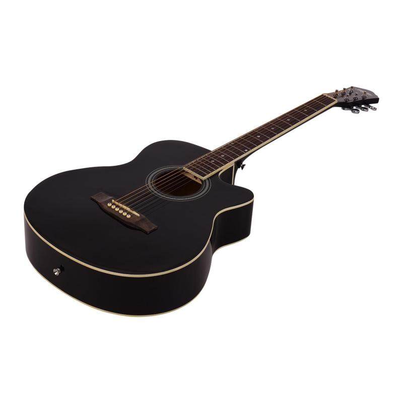 40inch Cutaway Acoustic Folk Guitar 6 Strings Basswood with Strap Gig Bag Capo Picks Malaysia