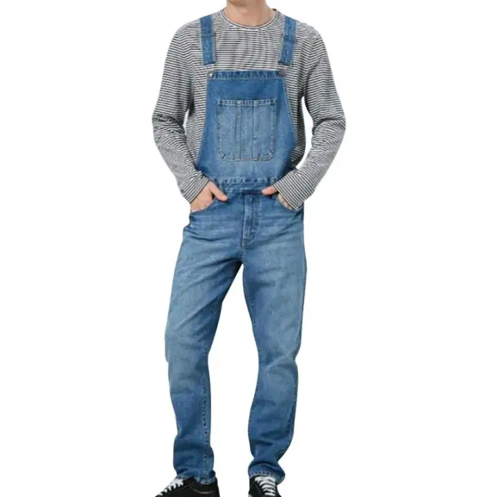 mens denim one piece jumpsuit