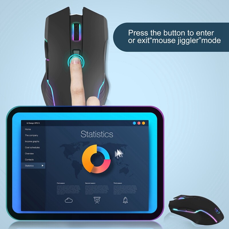 Wireless Gaming Mouse Mover Mouse Jiggler with On/Off Button Keep Computer Awake Quiet Click