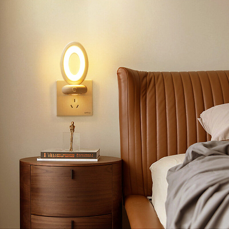 XMDS Đèn Ngủ Led Xoay Điều Khiển Từ Xa Đèn Cho Ăn Cắm Điện Đèn Ngủ Phòng Ngủ Không Khí Bảo Vệ Mắt Ánh Sáng Dịu Nhẹ
