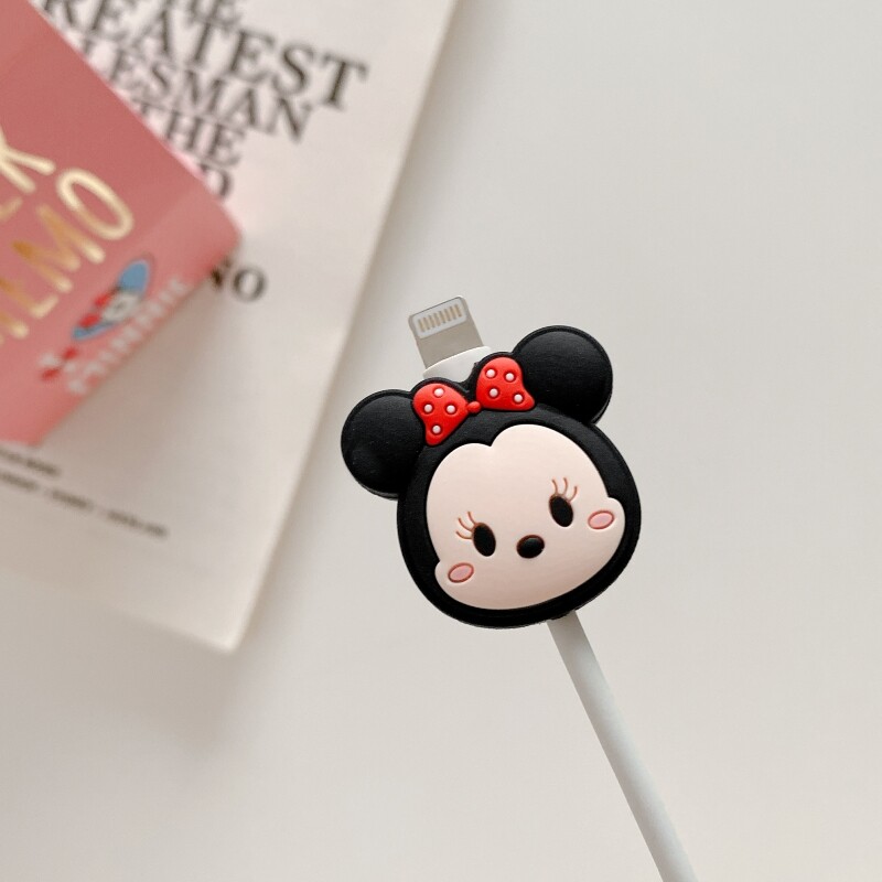 CrashStar Cartoon Cable Protector Cute USB Data Line Organizer Manager Holder Cord Protective Cover Cable Winder Case For iPhone Charging Cord Decorative Accessories Casing Top Sale