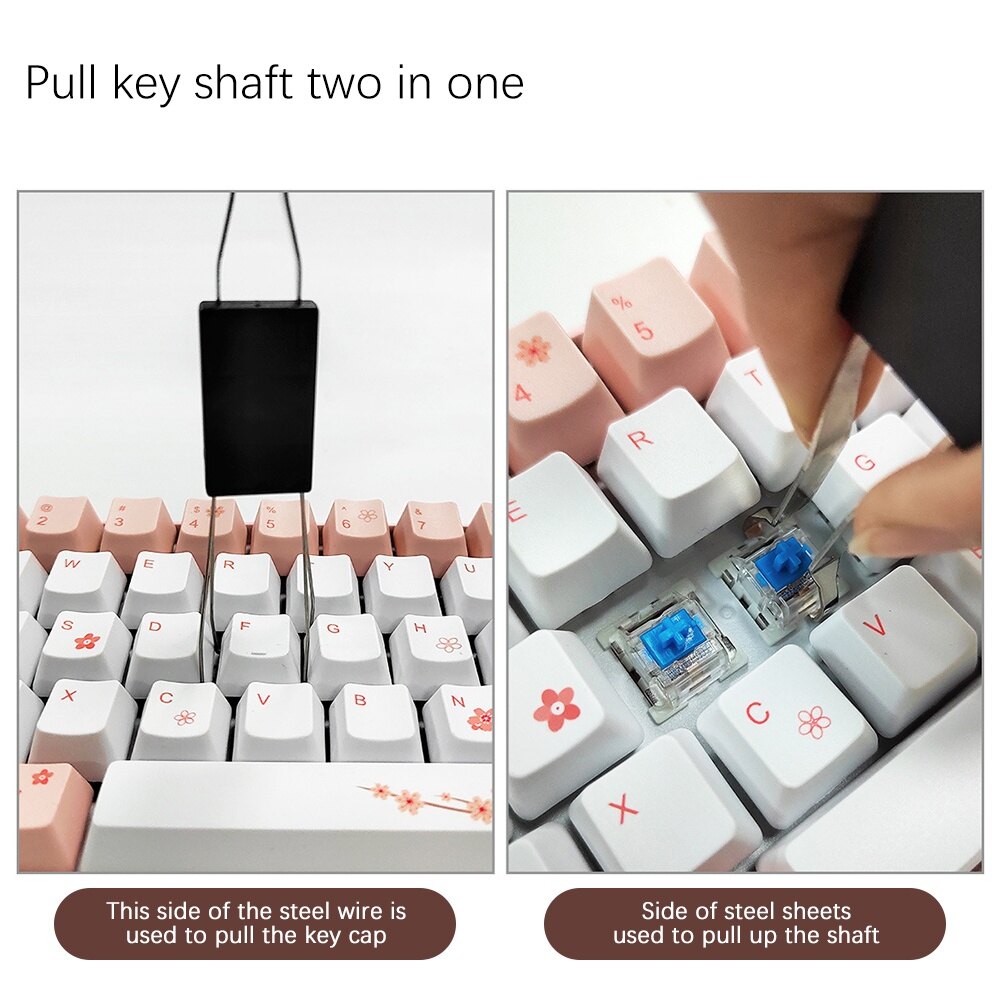 2 trong 1 phổ Bàn Phím Cơ key cap puller Keycap trục Remover Key board nút vắt thay thế dụng cụ vệ sinh