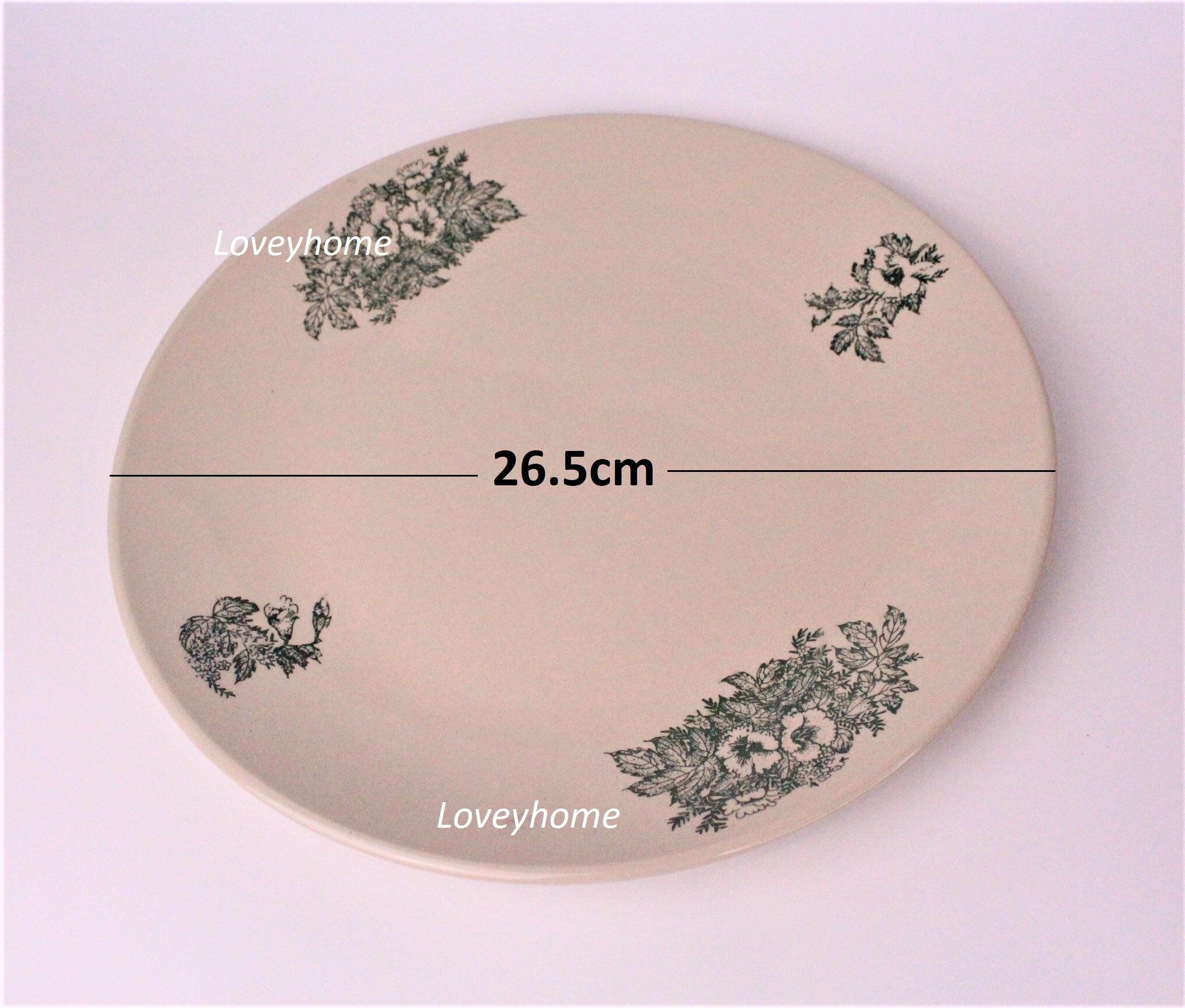 🔥 Vintage Bread Plate Traditional Green Flower Nanyang Floral Breakfast