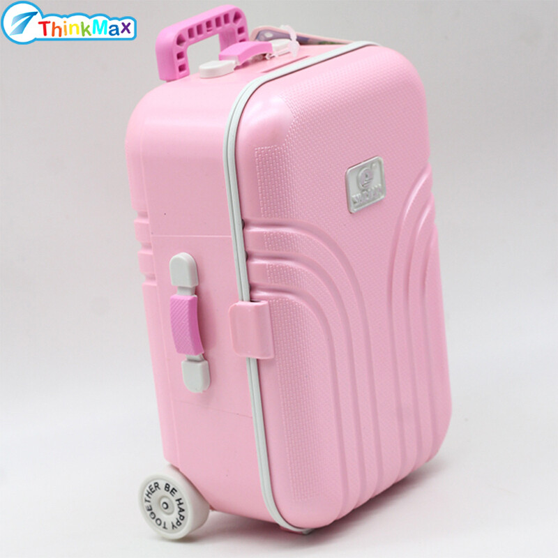Cute Plastic Rolling Suitcase Mini Luggage Box for BJD Dolls
