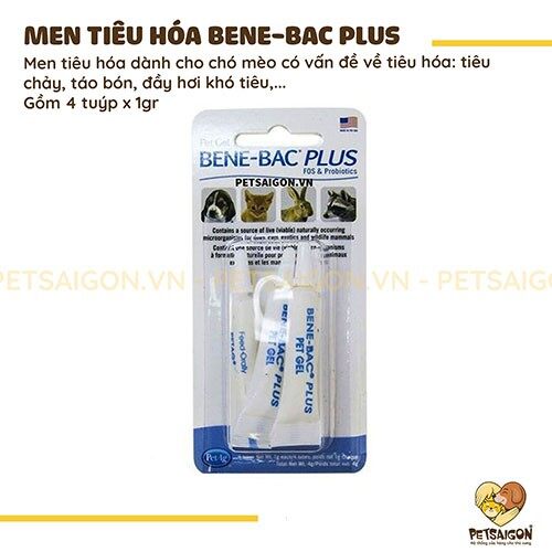 [CHÍNH HÃNG] MEN TIÊU HÓA BENE-BAC PLUS CHO CHÓ MÈO (Hộp 4 ống 1G)
