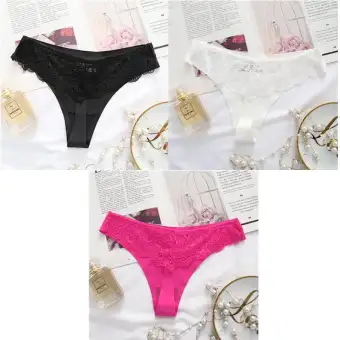 3pcs Lot Women Fashion Ice Silk Thongs Comfortable Briefs