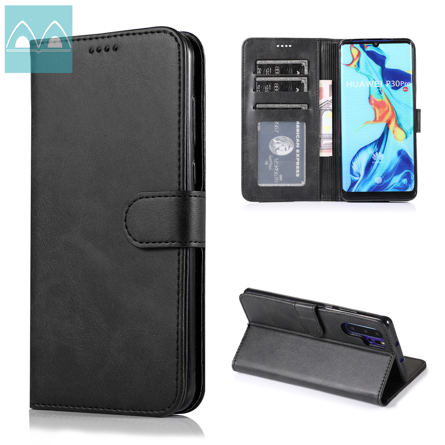 For Huawei P20/P20 Pro/P20 Lite/P30/P30 Pro/P30 Lite/P40/P40 Pro/P40 Lite Magnetic Flip Case Leather Phone Cover with Stand Card Slots Casing