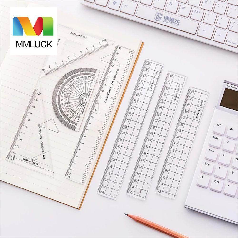 MMLUCK School Supplies Student 15cm 18cm 20cm Simple Style Learning Triangle Ruler Drawing Ruler Plastic Ruler Ruler Straightedge