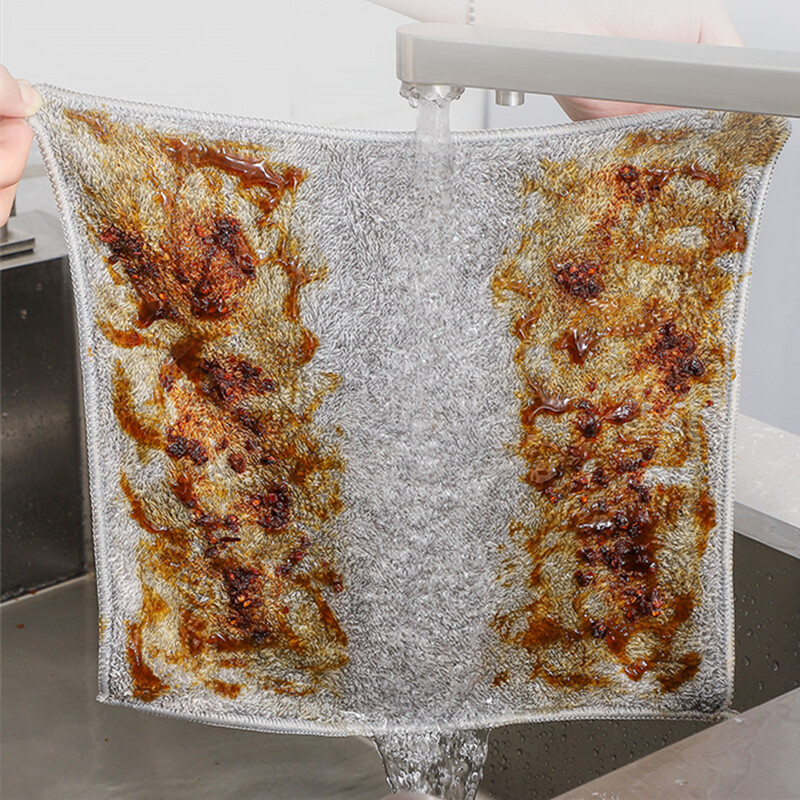 1/ 5 cái khăn lau treo nhà bếp hình vuông vải đĩa sợi microfiber siêu thấm khăn lau chất tẩy rửa nhà bếp khăn tay mềm Khăn lau bụi khăn tay phòng tắm