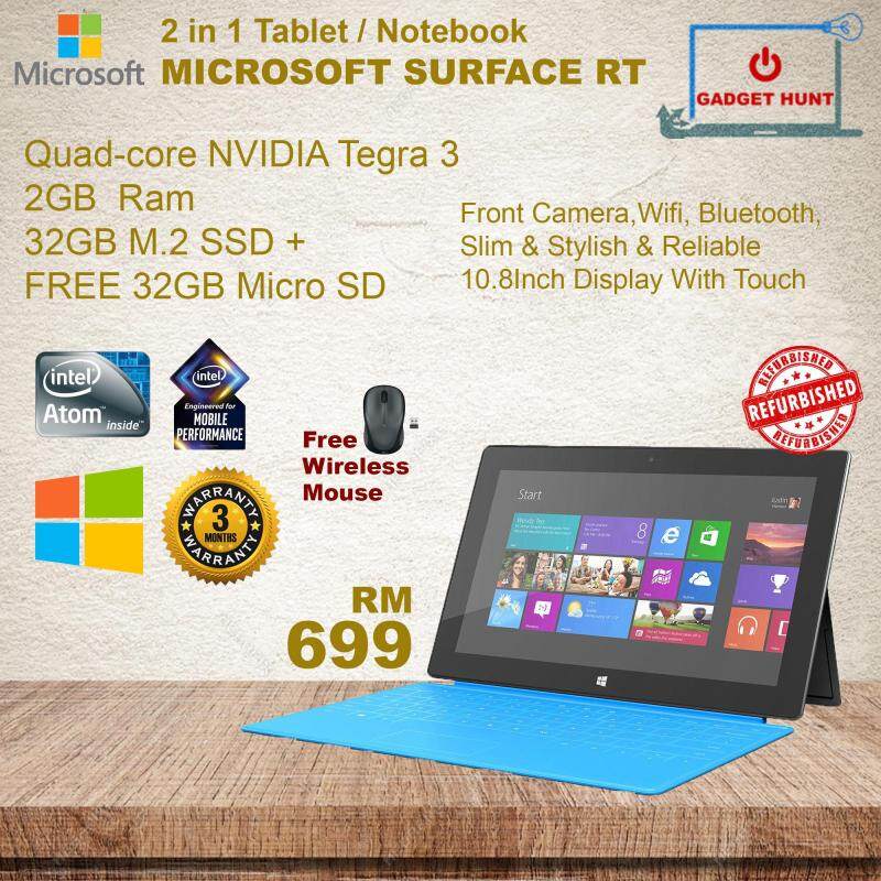 Microsoft Surface RT 2GB RAM/32GB Storage Dual Camera with Keyboard - Months Warranty Malaysia