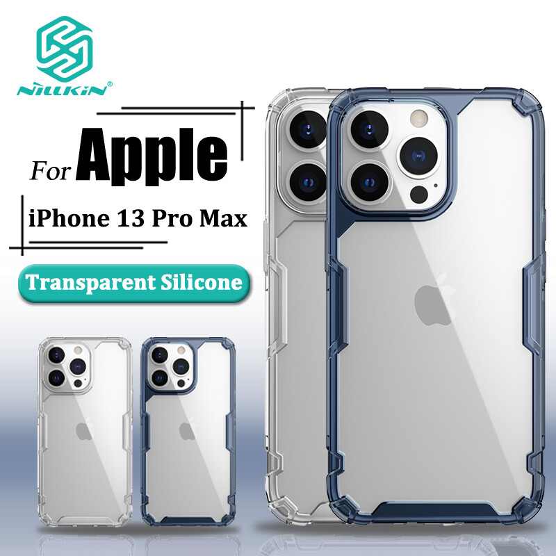 Nillkin Luxury Soft Silicone Case for iPhone 13 Pro Max Phone Cases Transparent TPU + PC Silicone Clear Shockproof Back Cover