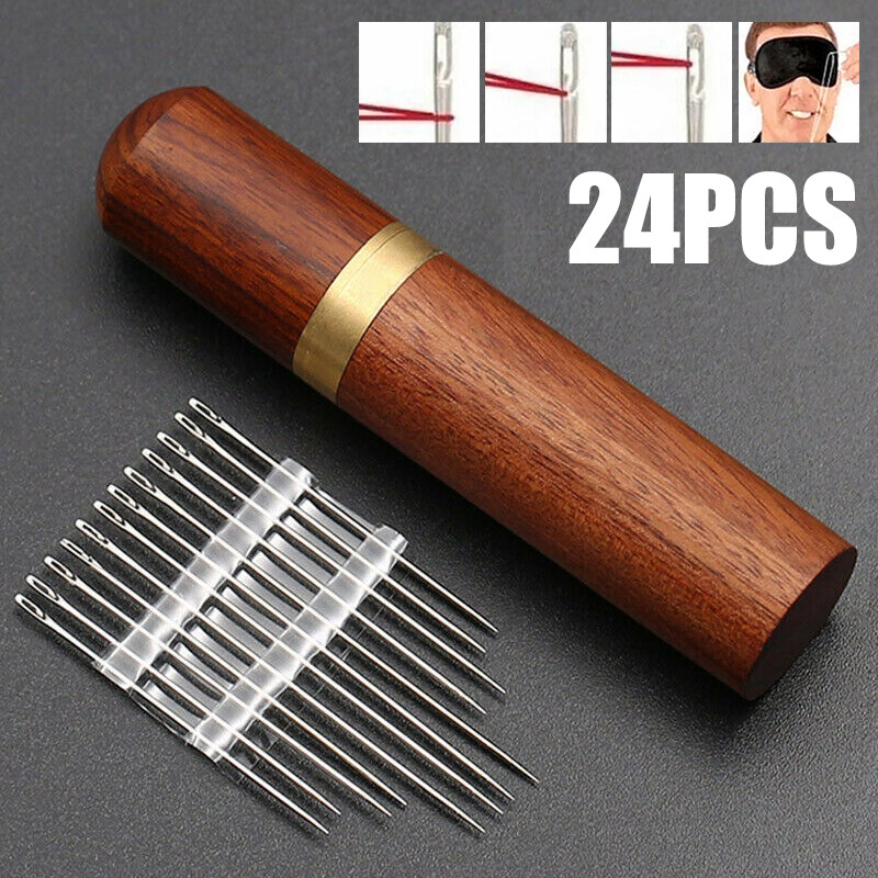 Bokali 1 bộ kim khâu mở bằng thép không gỉ, bộ kim tự luồn