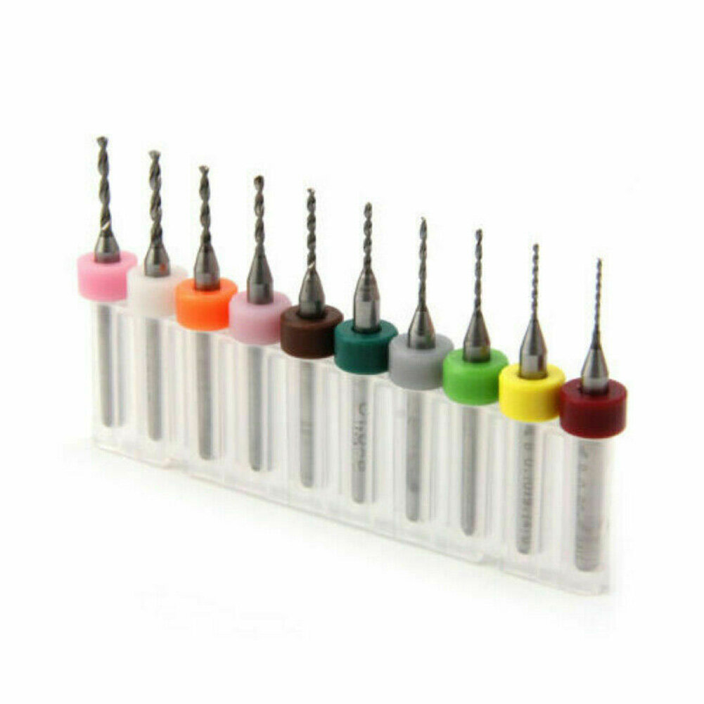10pieces Mini Drill Bits Set For Print Circuit Board PCB CNC Board 0.6mm-1.5mm