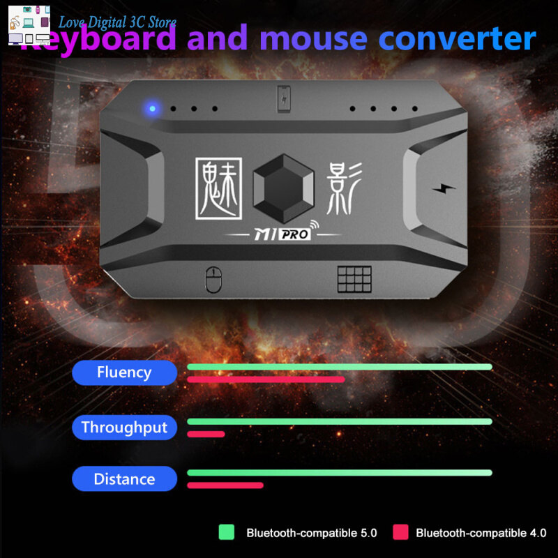 M1pro Bộ Chuyển Đổi Tay Cầm Chơi Game Plug-Paly Bộ Điều Khiển Di Động 5.0 Tương Thích Bluetooth Bộ Chuyển Đổi Chuột Bàn Phím Chơi Game