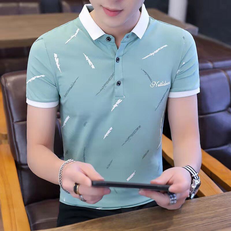 LIVE GREAT New short sleeves Men's business polo shirt Men's T-shirt Queen-size top