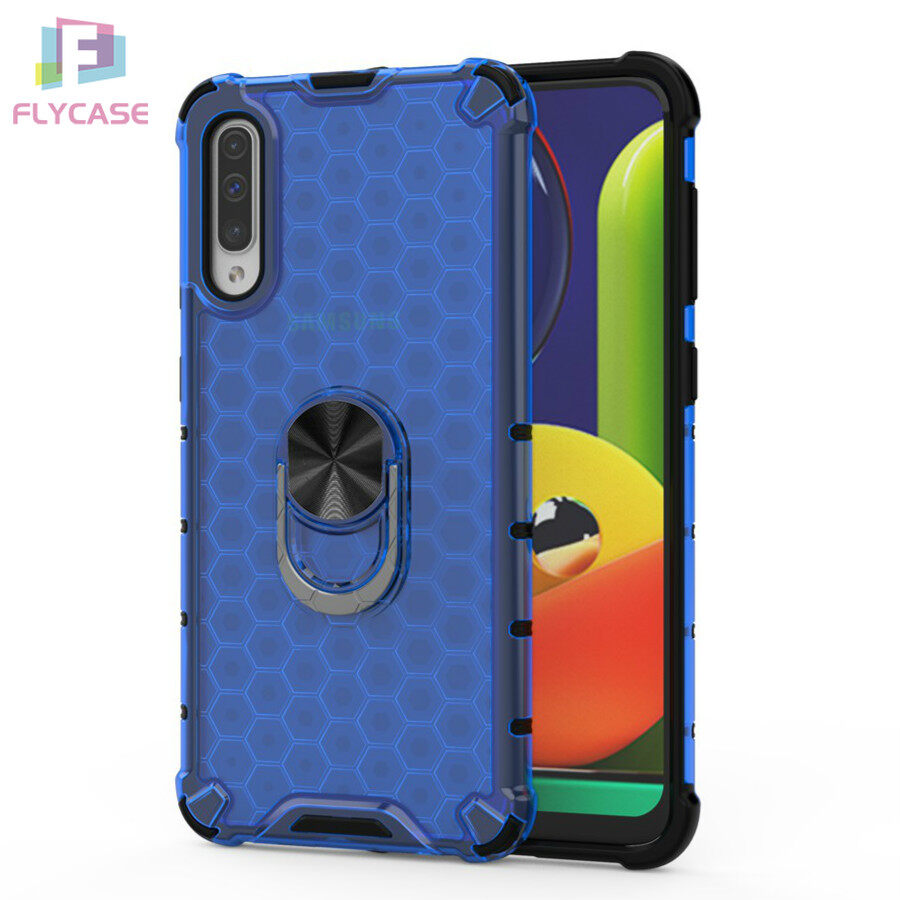 For Samsung Galaxy A10/A10S/A20/A20S/A30/A30S/A50/A50S/A70/A70S Case Honeycomb Rugged Hybrid Armor Cover with Finger Ring Holder Kickstand Shockproof Casing