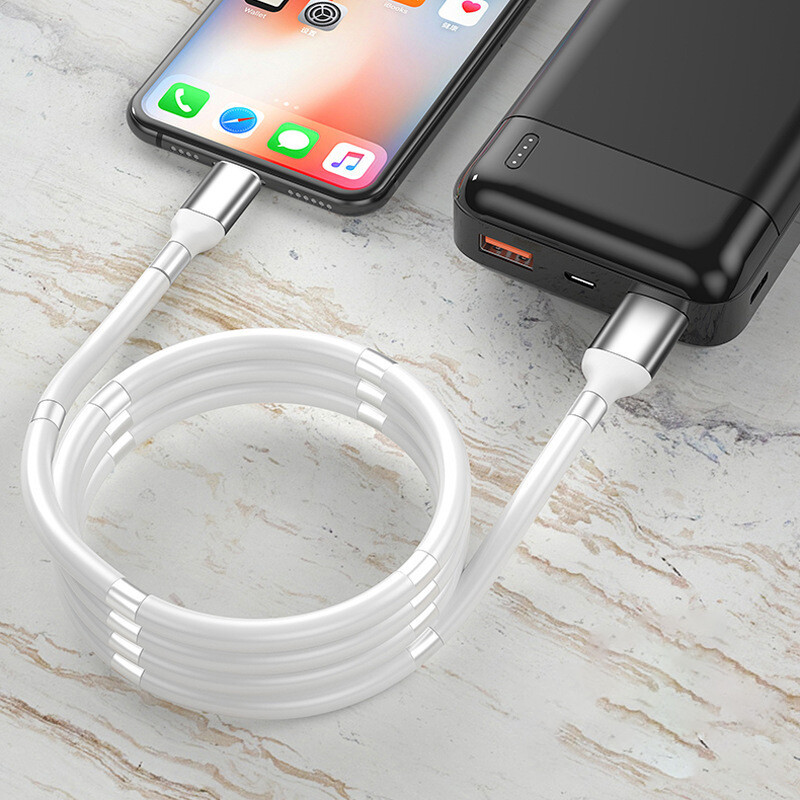 USB hấp thụ từ tính ma thuật Cáp dữ liệu sạc nhanh bền sạc cáp cho iPhone Android type-c