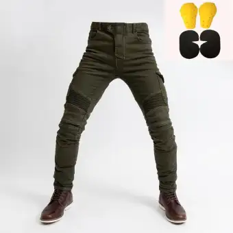 motorcycle knee pads over jeans