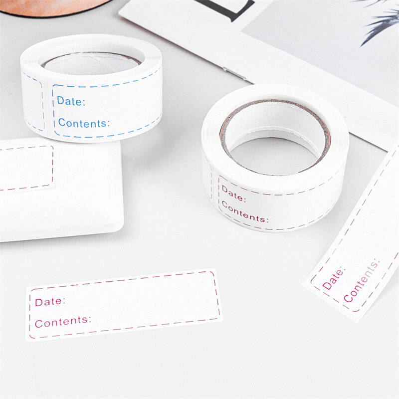 125Pcs/roll Food Storage Date Labels Kitchen Blank Handwritten Classification Labels Stickers Tearable Adhesive Tape Sticker