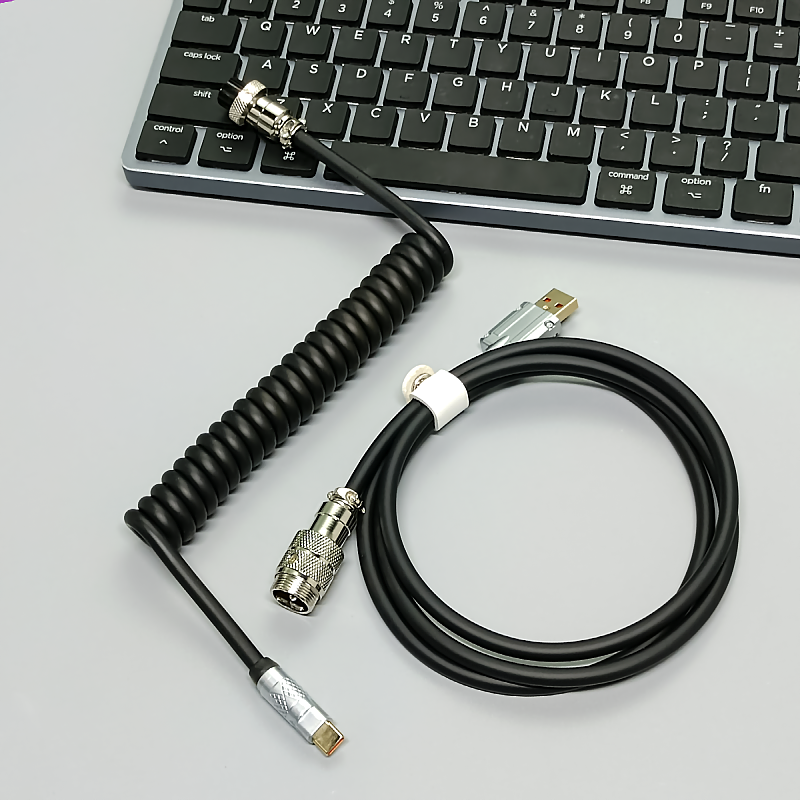 Bàn Phím Cơ Dây cáp xoắn dây Loại C Cáp USB tùy chỉnh chơi game CuộN Aviator máy tính Đầu dây nối hàng không cáp sạc