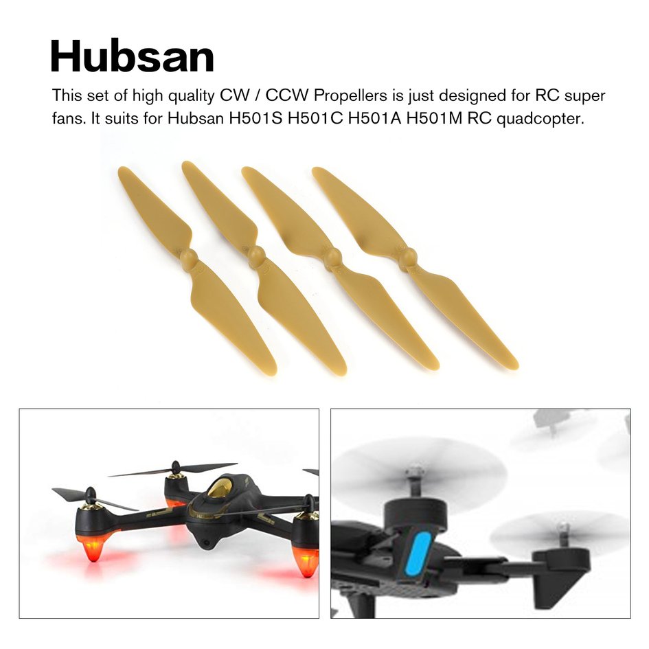 ZYGY 4 Hélices + 4 Protecteurs D'Hélice Pour Drone Hubsan H501S, H501A, H501C - Pièces De Rechange Robustes